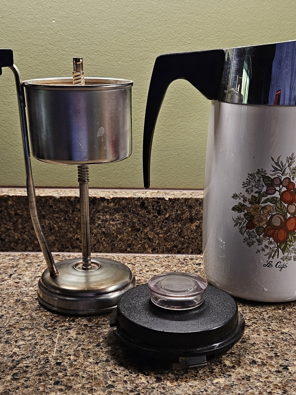 White Floral Thermal Carafe with Black Handle